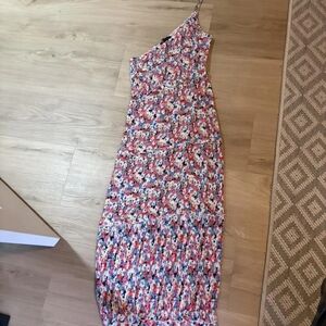 One-Shoulder Floral Maxi Dress in Multi-Color